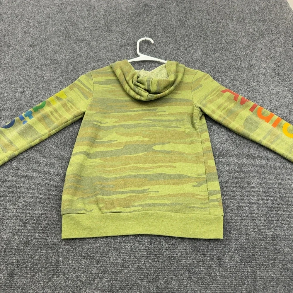 Aviator Nation Sweatsuit Kids 12 Green Camo Cotton Blend Rainbow Zip Up Retro